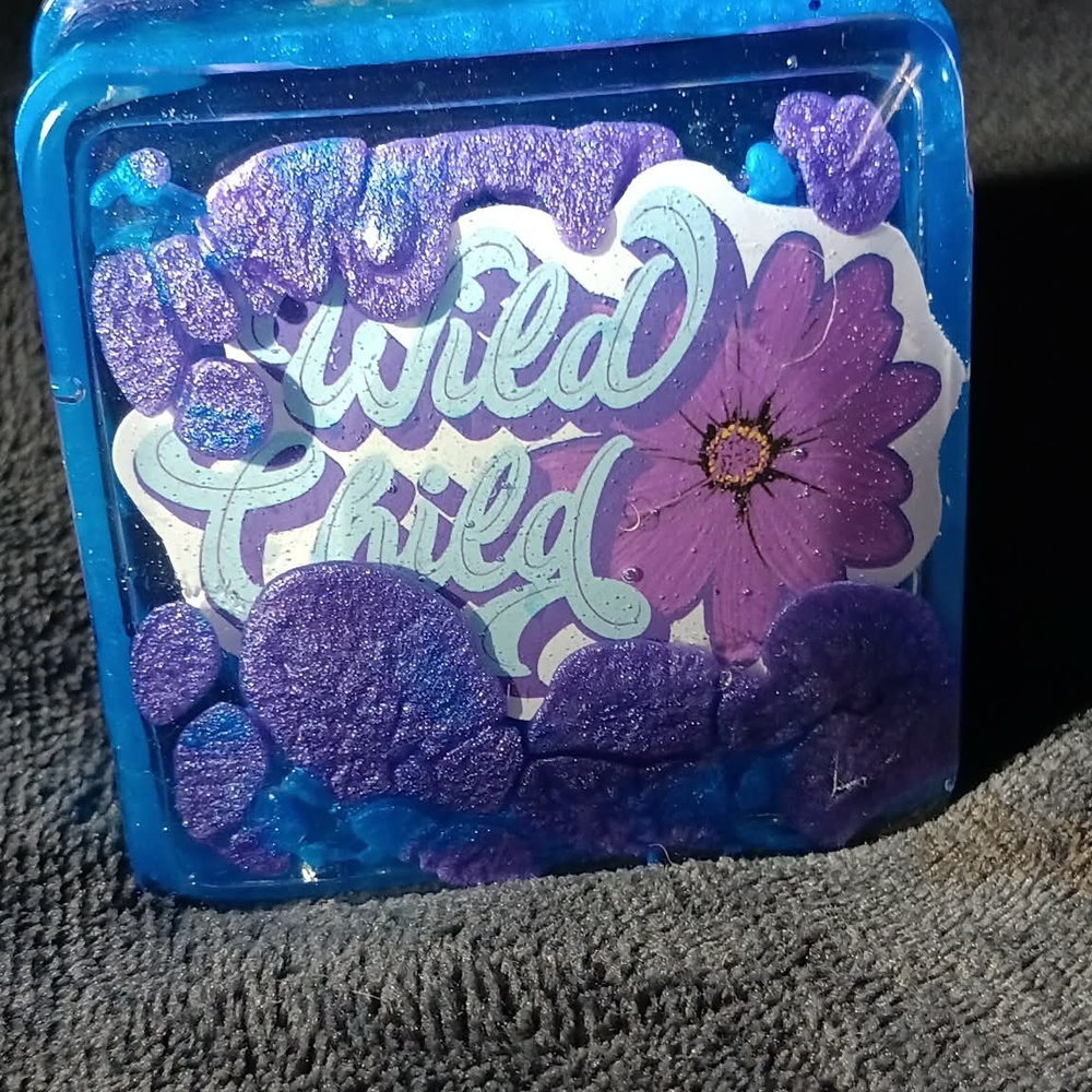 Blue and Purple Wild Child Decorative Block